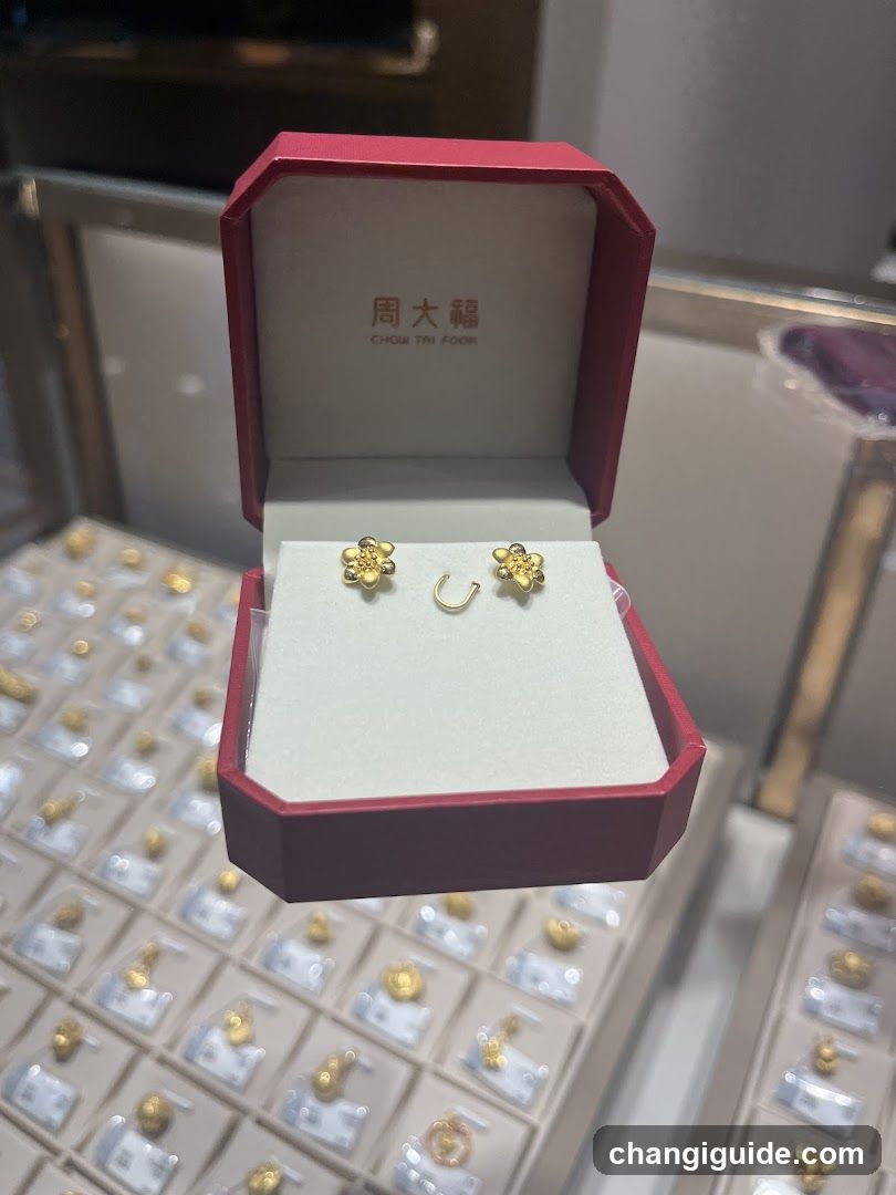 Chow Tai Fook Gold Earrings Display