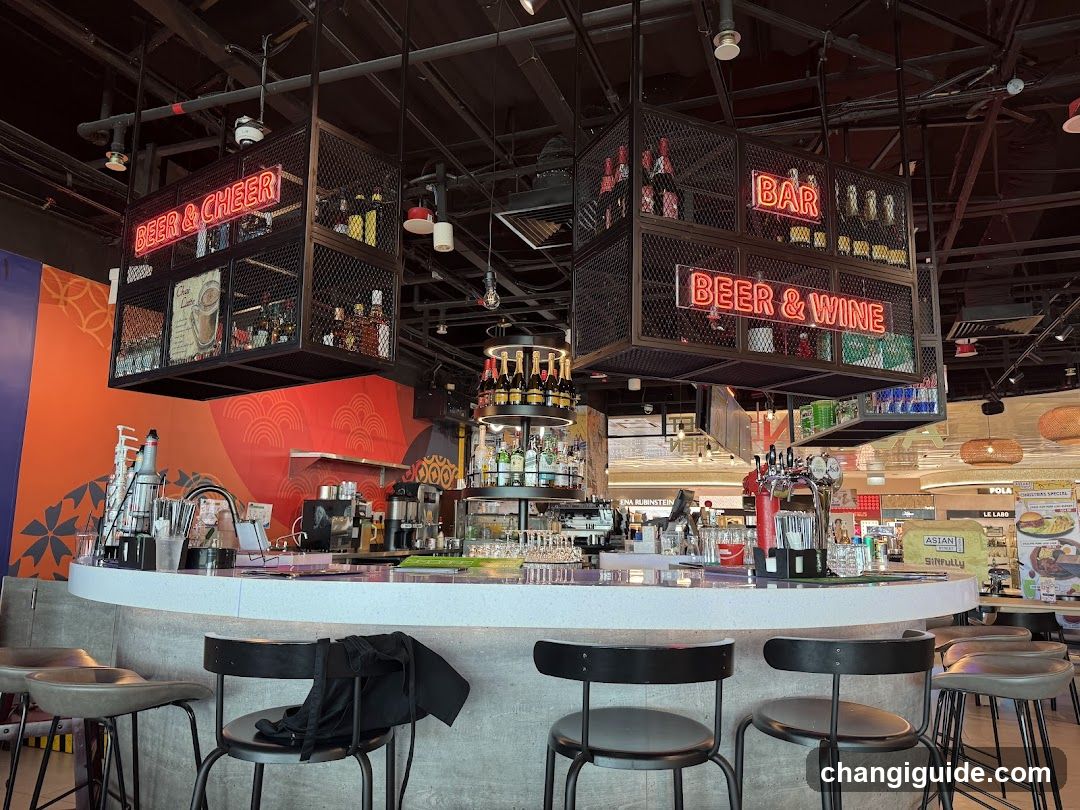 Bar Interior with Hanging Signs