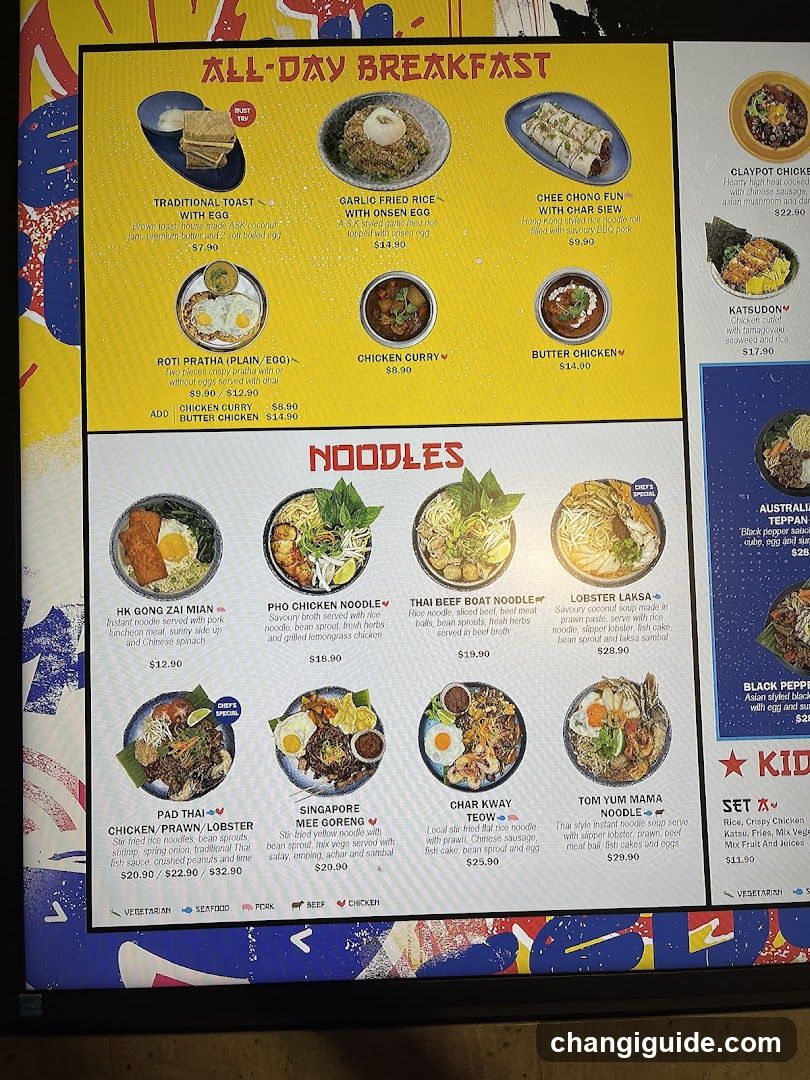 All-Day Breakfast & Noodles Menu Board