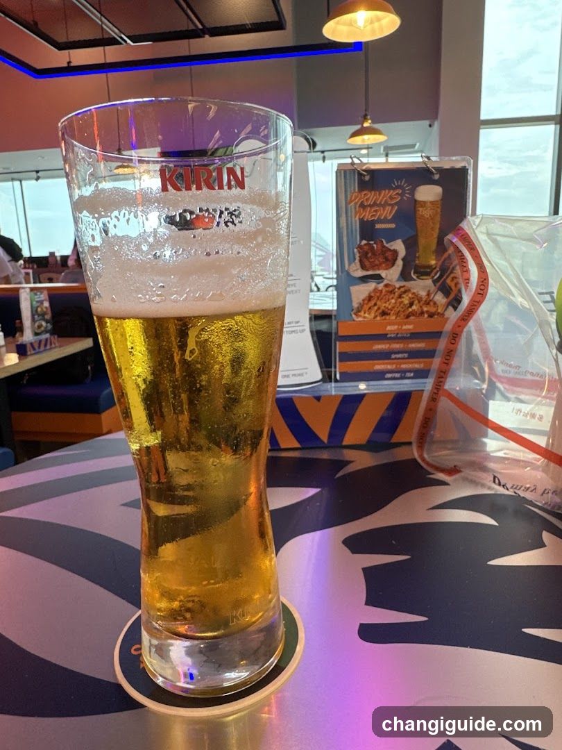 Beer Glass in Restaurant Interior