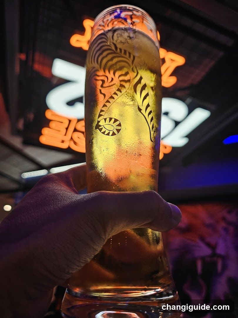 Beer Glass with Tiger Design