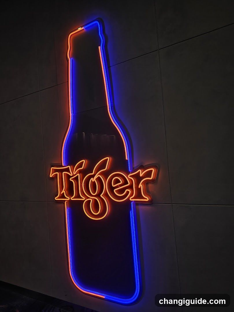 Neon Tiger Beer Bottle Sign
