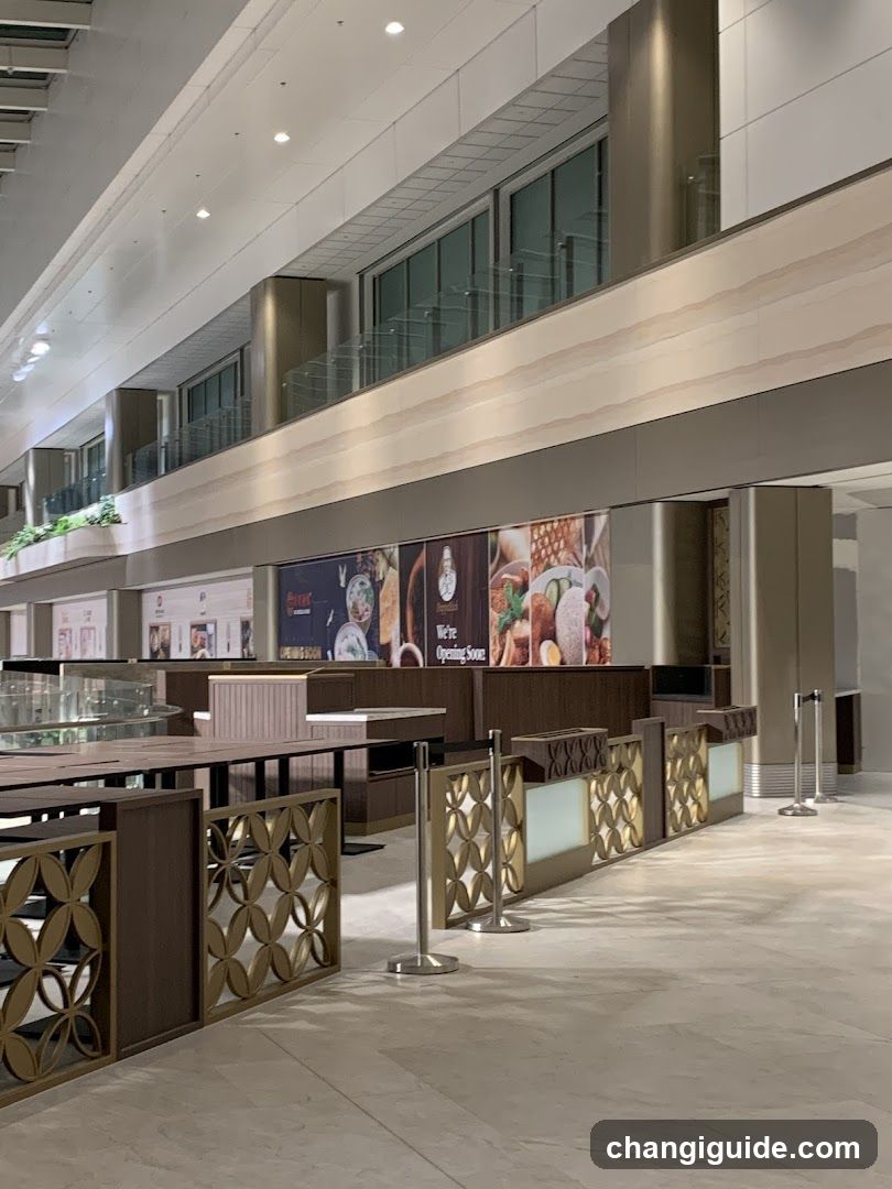 Interior of a modern food court or dining area