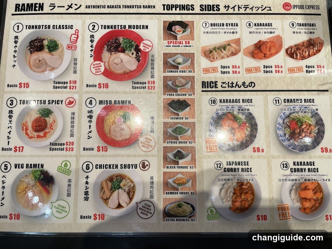 Ippudo Express Ramen Menu