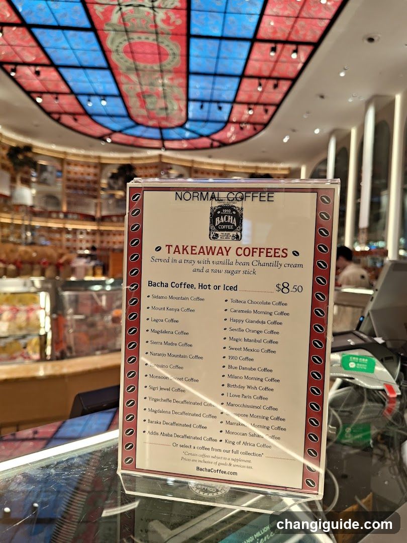 Bacha Coffee Takeaway Menu