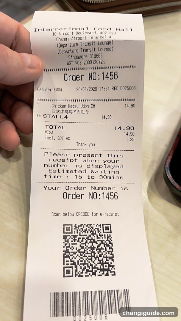 Receipt from International Food Hall