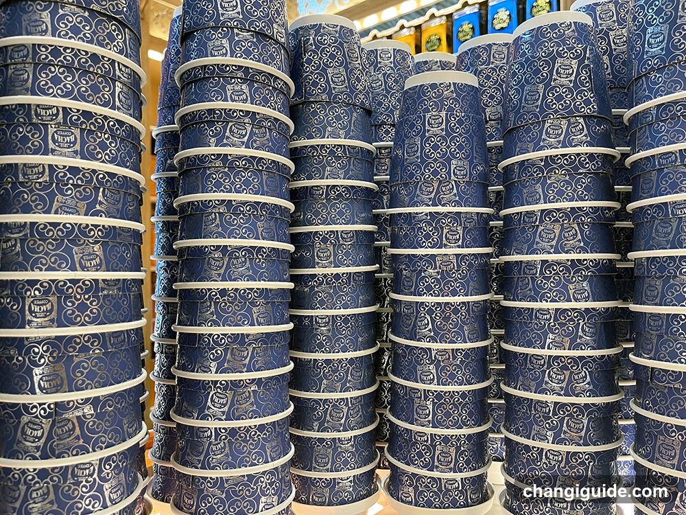 Stacks of Blue Patterned Cups