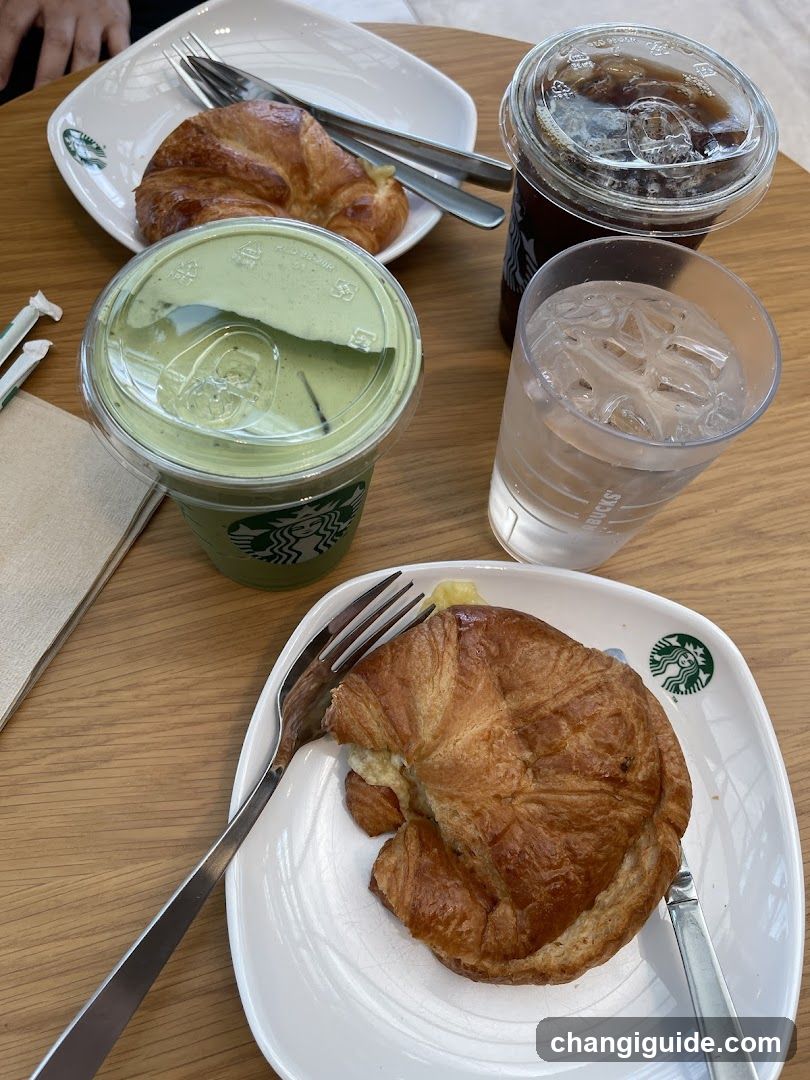 Starbucks Coffee and Pastry Table Setting