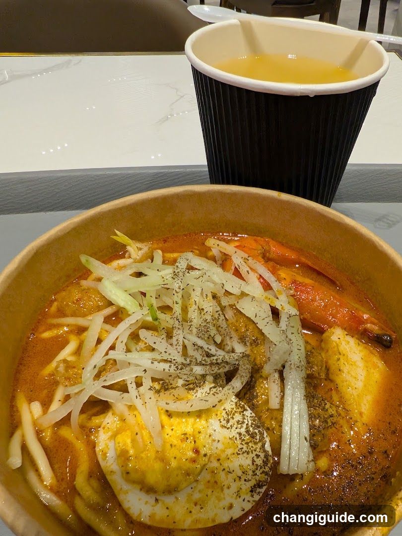 Curry Noodle Bowl with Side Soup