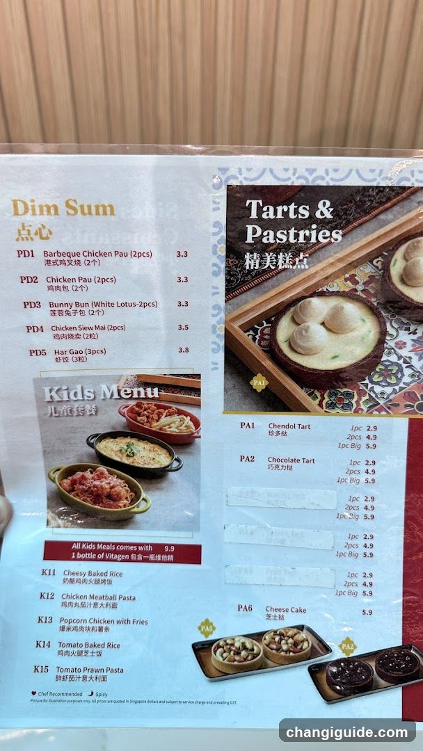 Dim Sum & Tarts Menu