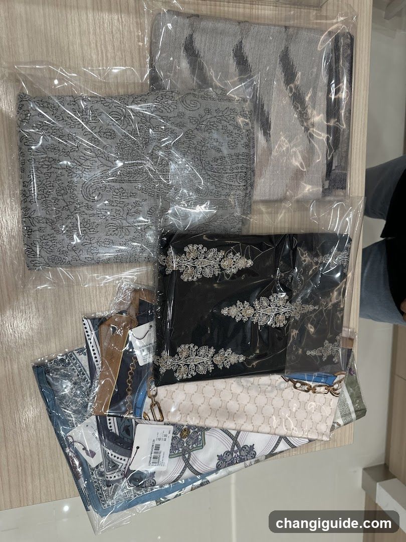 Packaged Scarves and Accessories Display