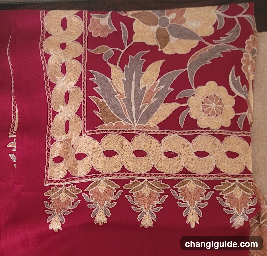 Red Embroidered Fabric