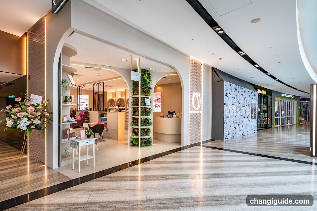 Modern Retail Interior with Floral Display