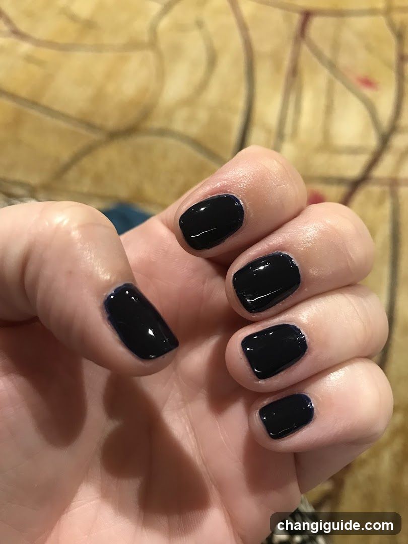 Black Nail Polish Close-Up