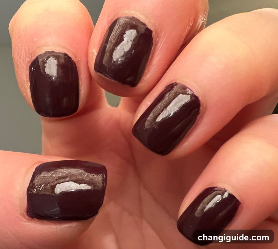 Dark Nail Polish Close-Up