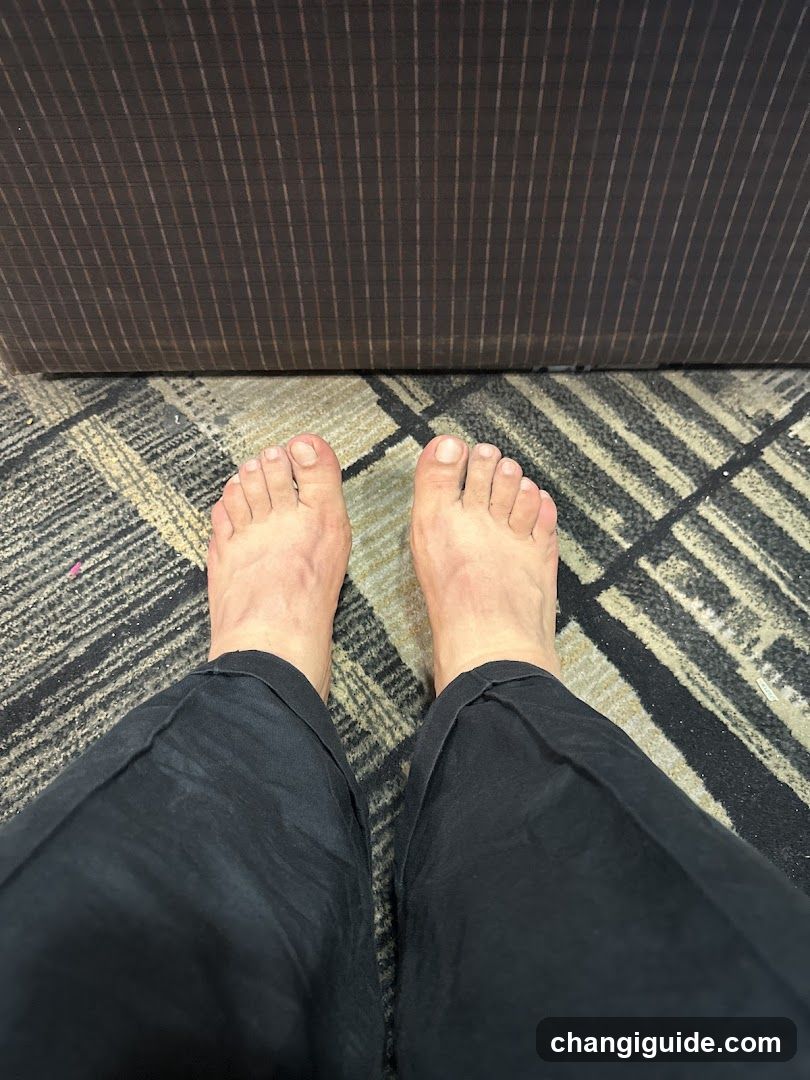 Feet on Patterned Carpet