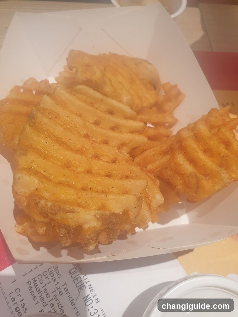 Waffle Fries in Paper Container