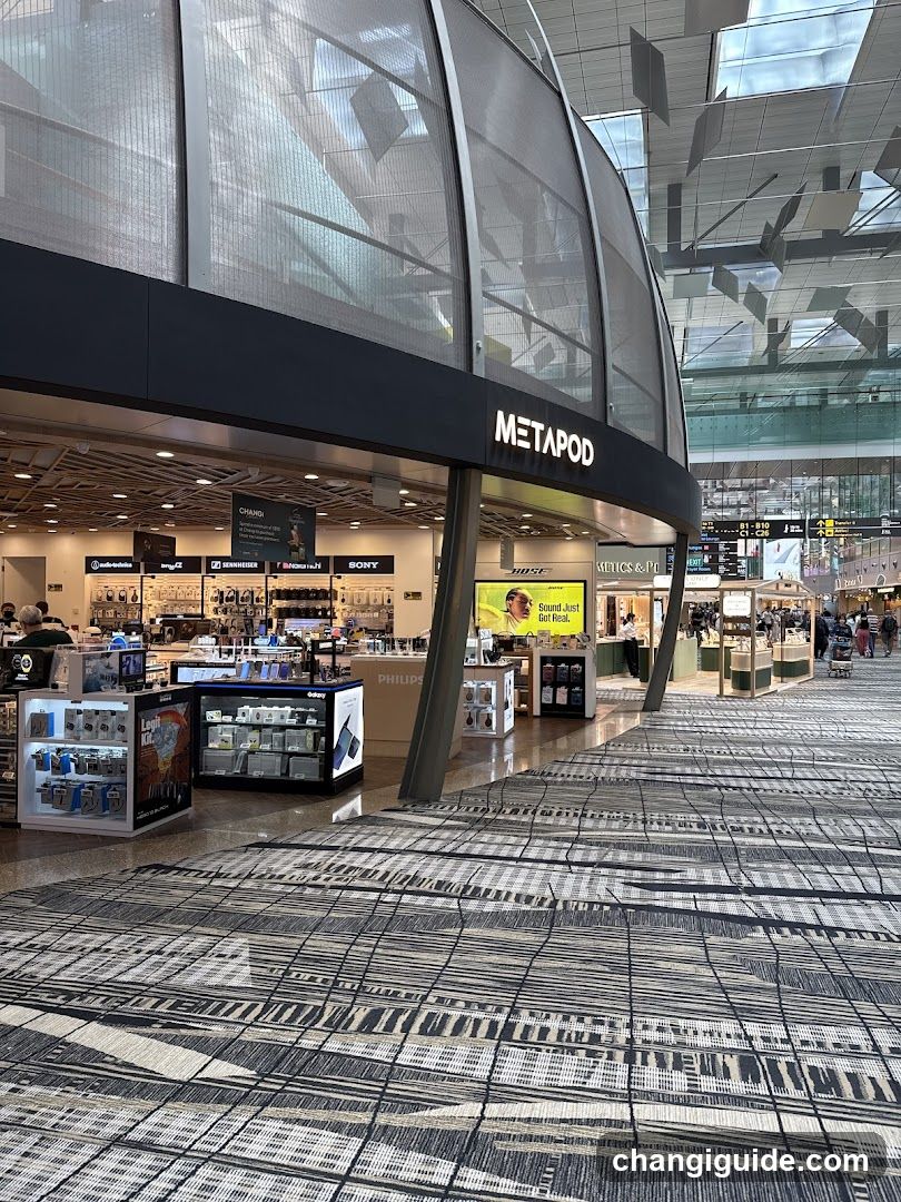 Airport Terminal Interior with Retail Storefronts