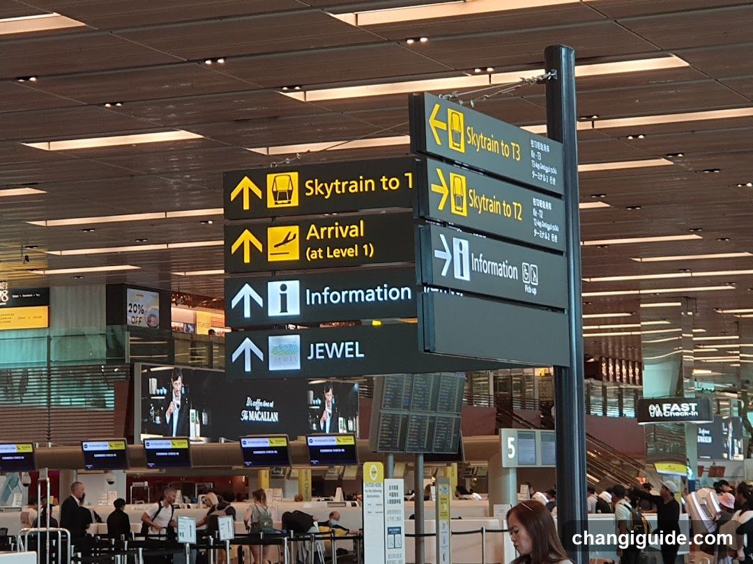 Airport Terminal Interior with Signage