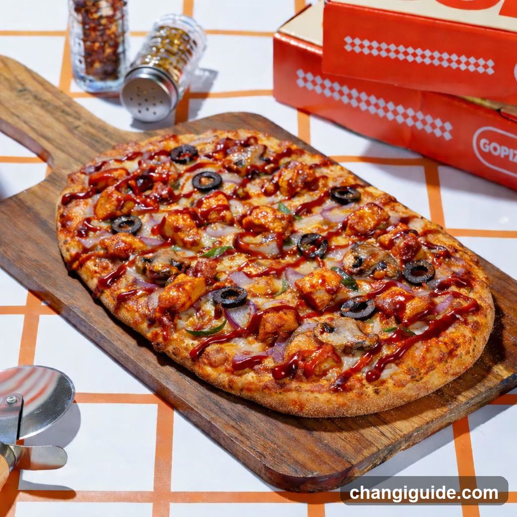 Pizza on Wooden Board