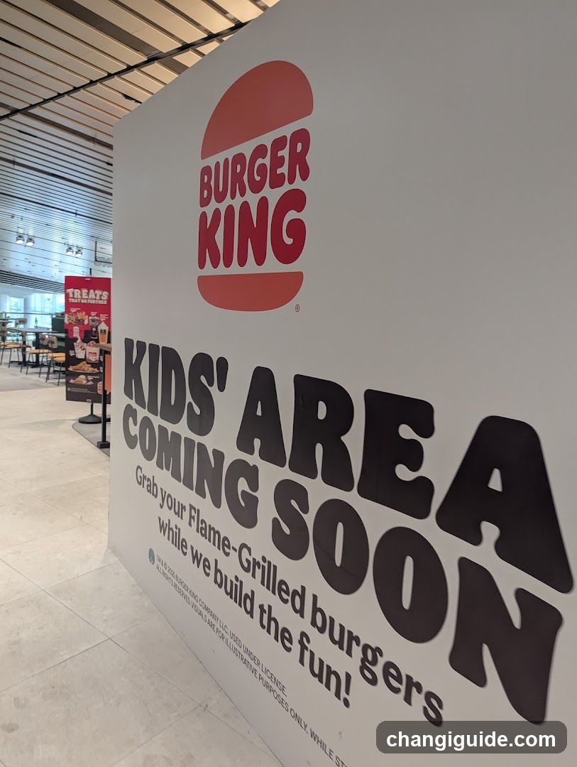 Burger Kids' Area Coming Soon Sign
