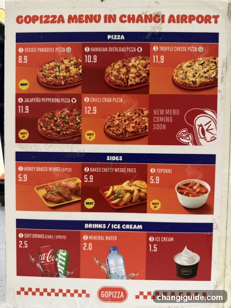 Gopizza Menu in Changi Airport