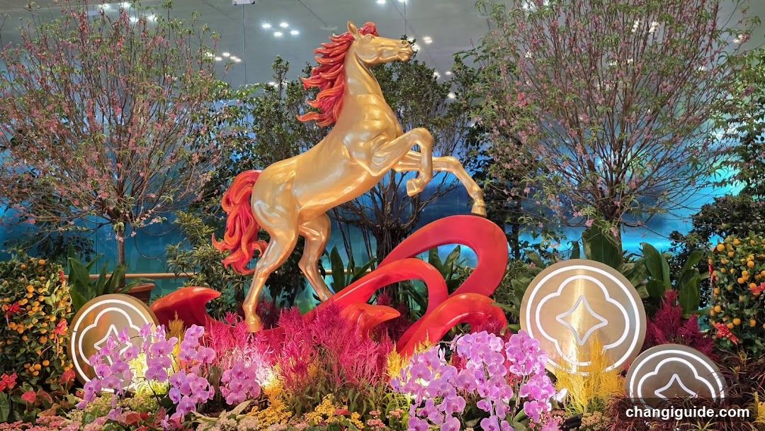 Golden Horse Sculpture Display