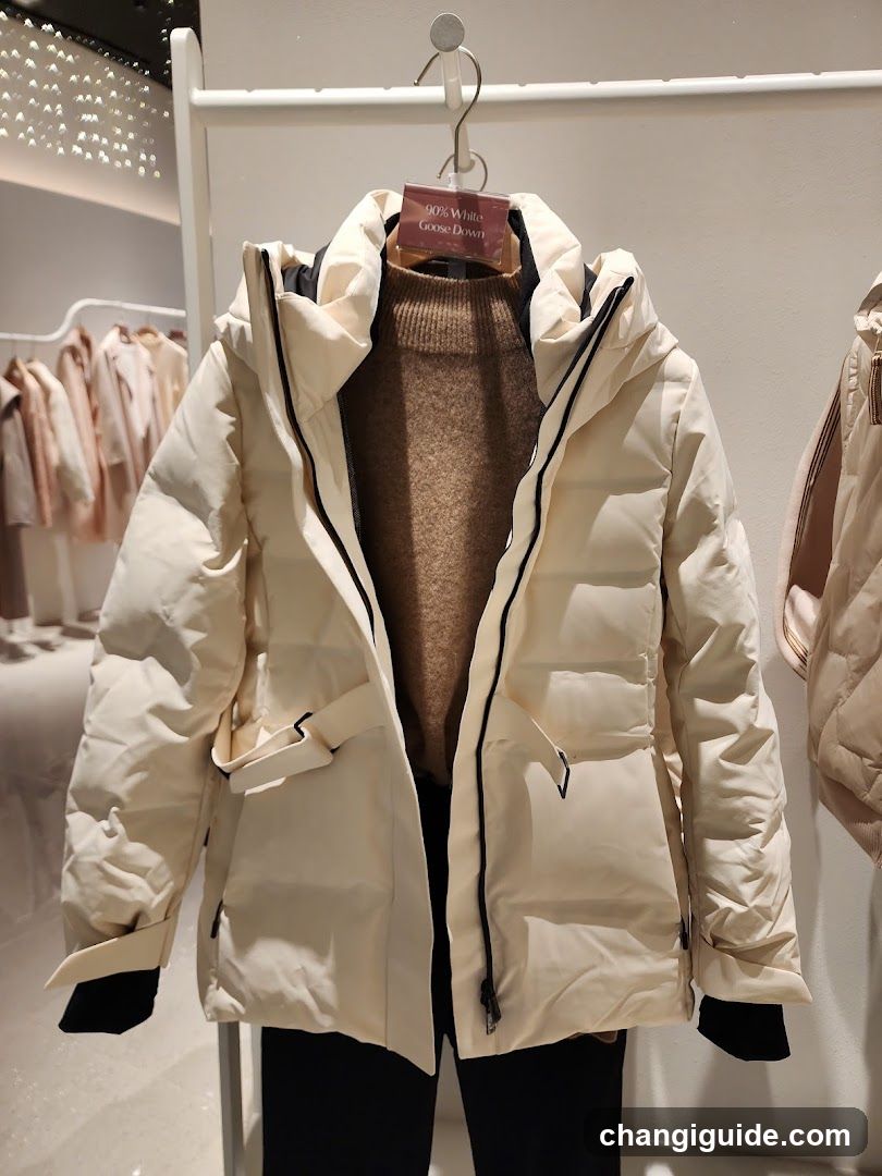 White Puffer Jacket Display