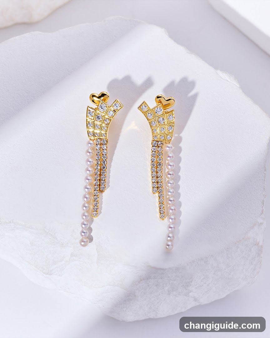 Gold and Pearl Drop Earrings