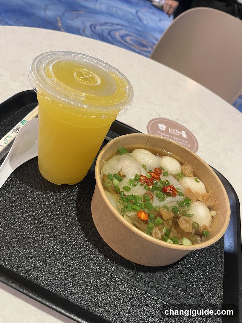 Food Tray with Drink and Soup