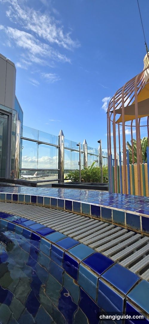 Roof Pool View with Airport Background