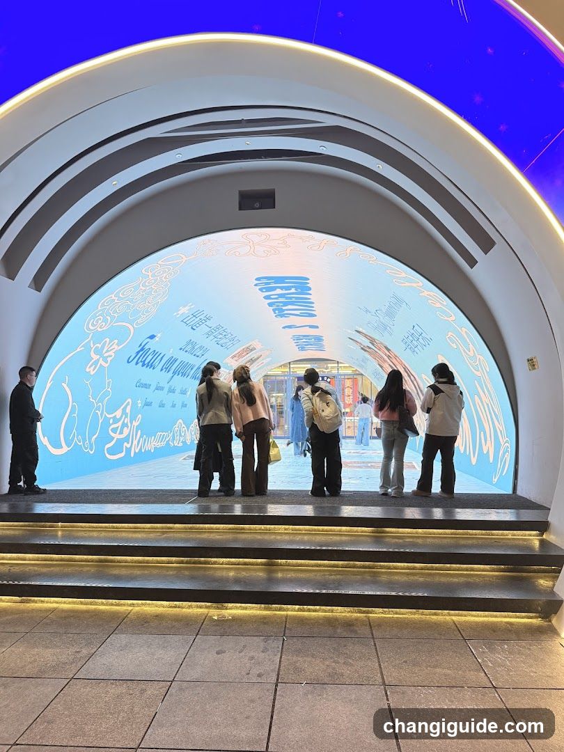 Arched Display with People Viewing