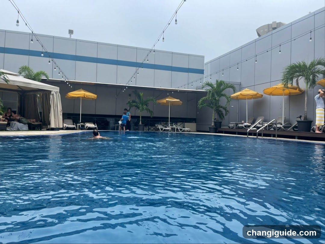 Poolside Scene with Lounge Area