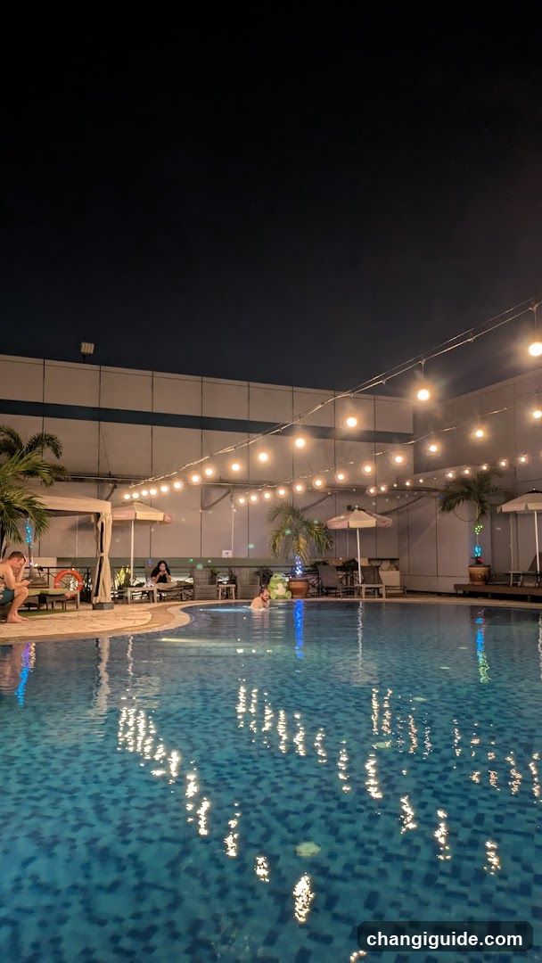 Night Pool Scene