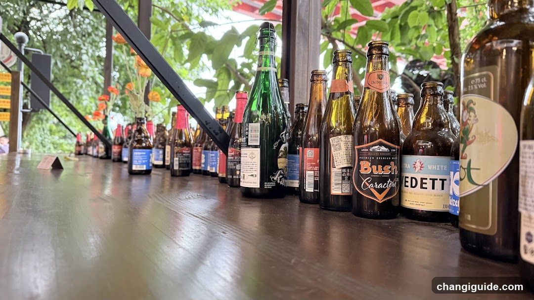 Bottles on a wooden table