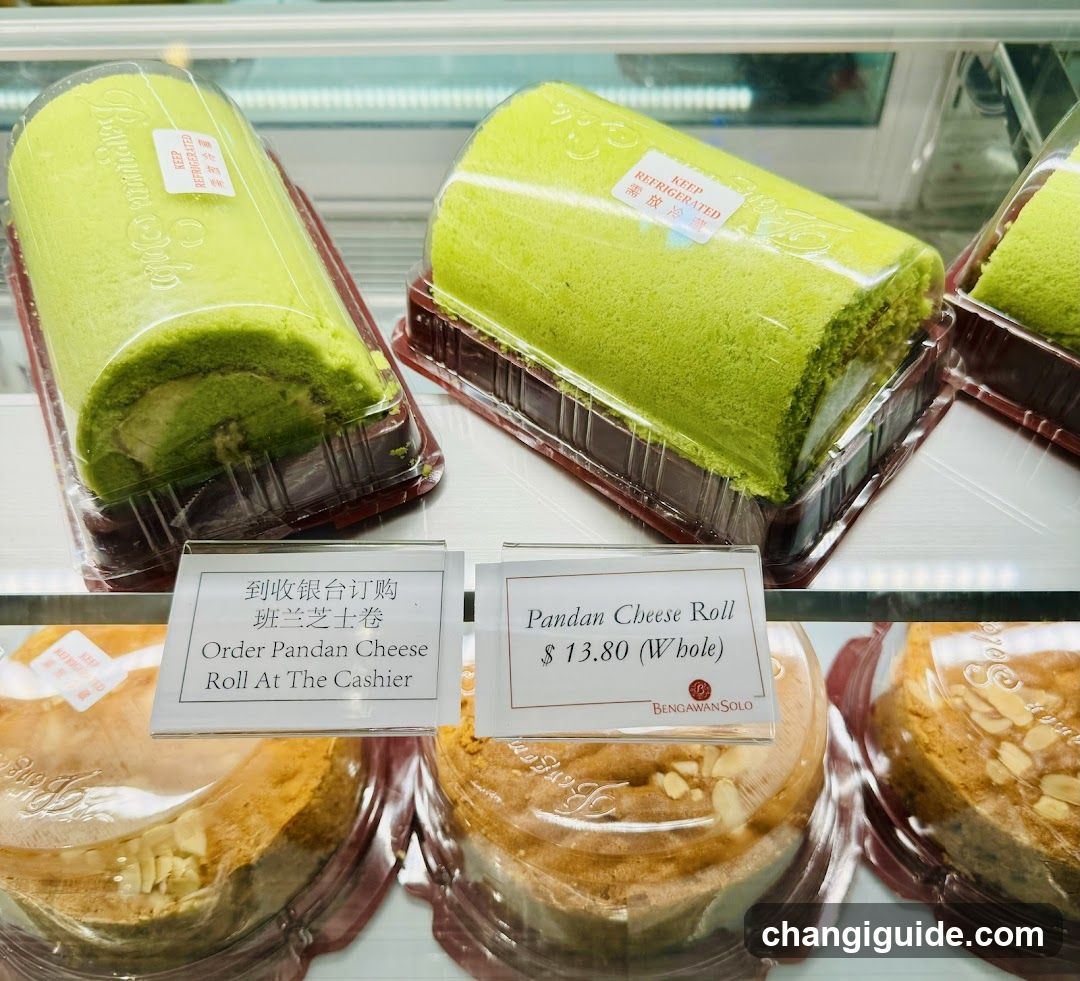 Pandan Cheese Roll Display