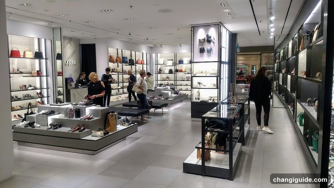Interior of a shoe and handbag store