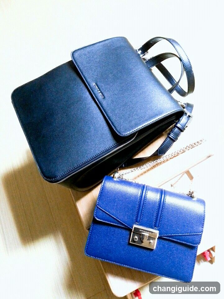 Blue Handbags Display