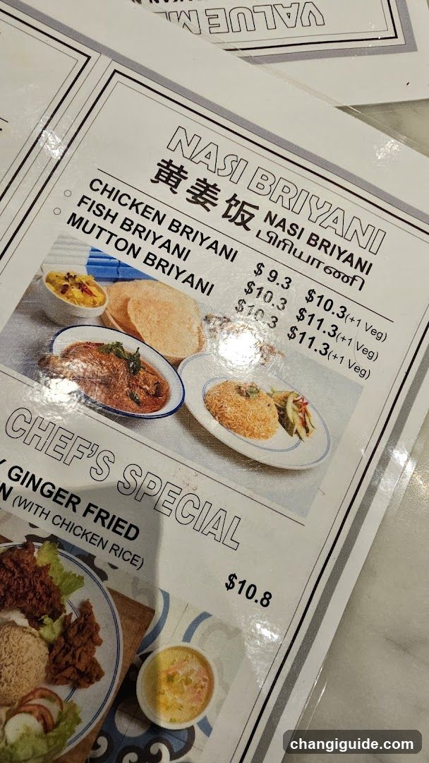 Nasi Briyani Menu Page