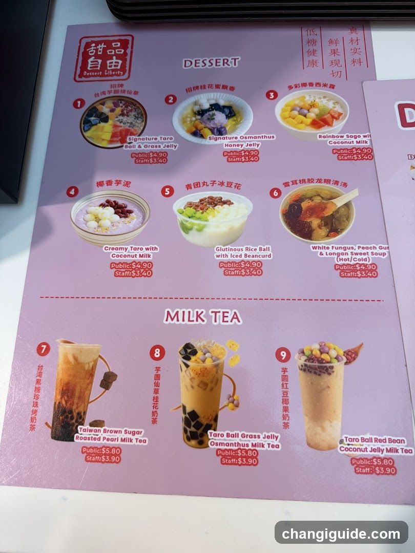 Dessert & Milk Tea Menu