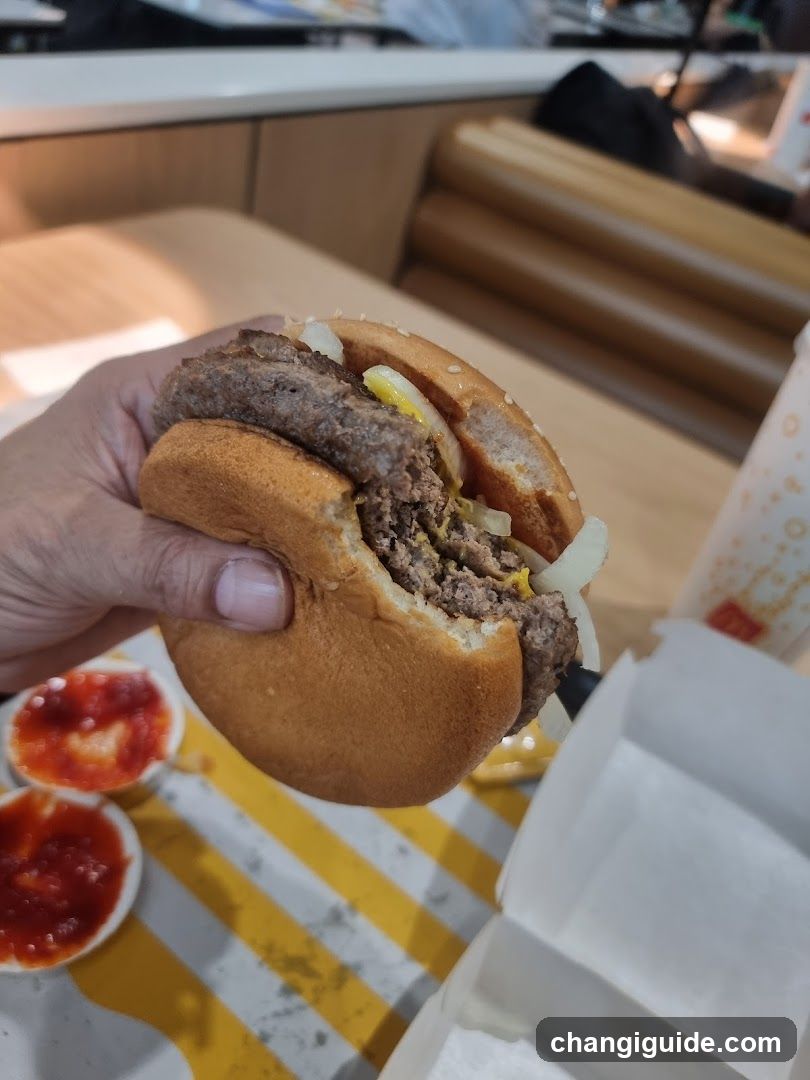 Burger at Fast Food Restaurant