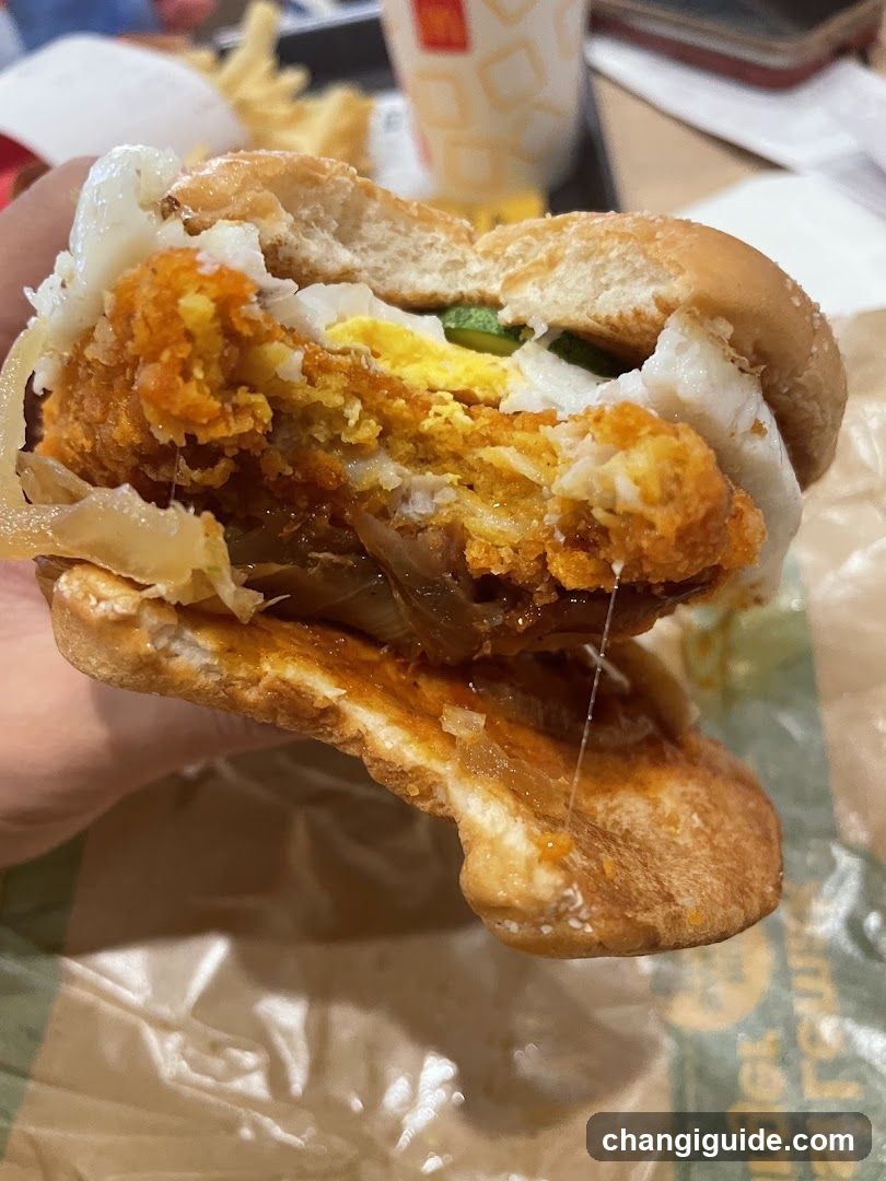 Fried Chicken Sandwich with Cheese and Egg