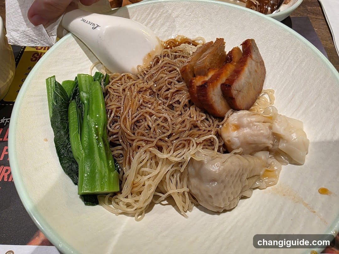 Noodle Bowl with Roast Pork and Dumplings