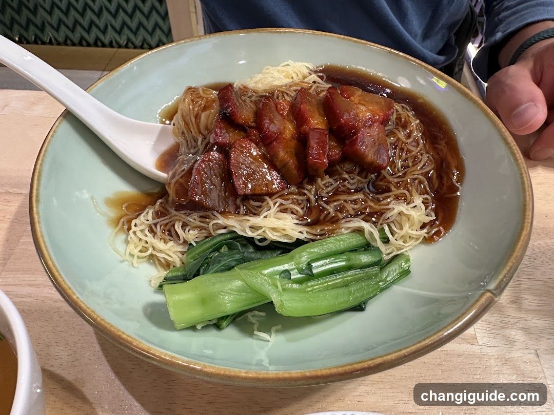 Bowl of Noodles with Braised Pork and Greens