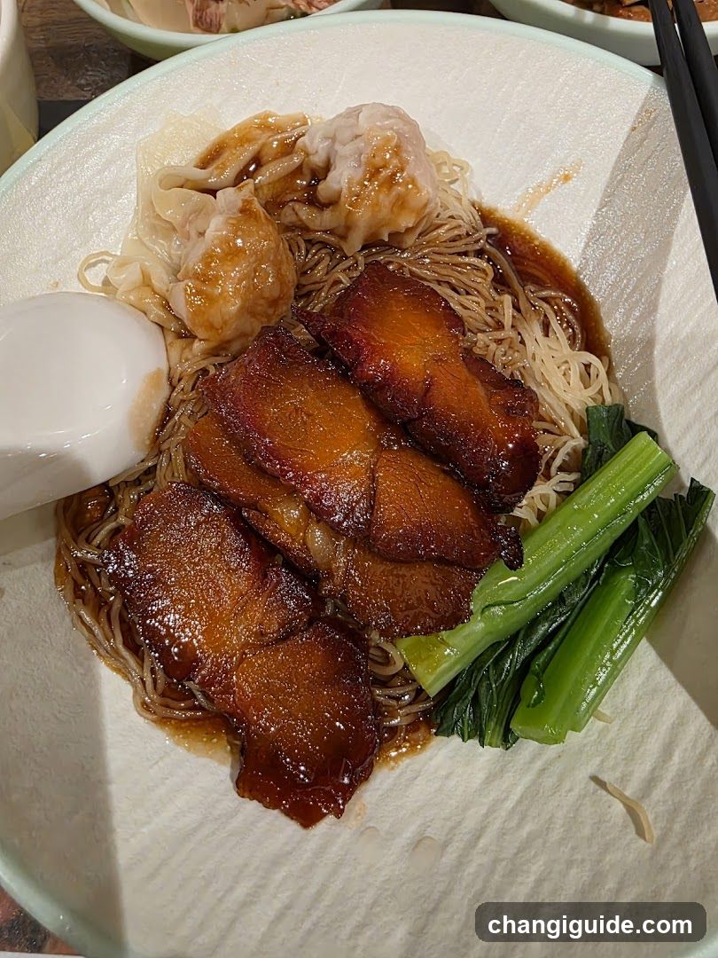 Noodle Dish with Roasted Pork and Dumplings