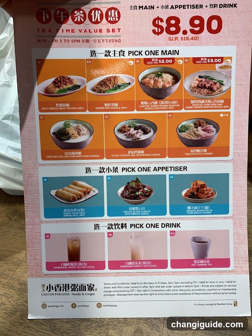 Canton Paradise Tea Time Value Set Menu