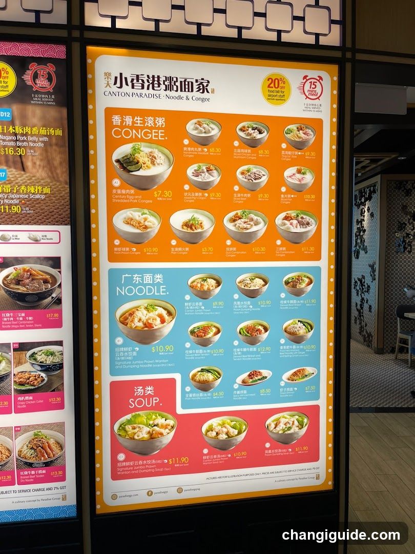 Canton Paradise - Noodle & Congee Menu Board
