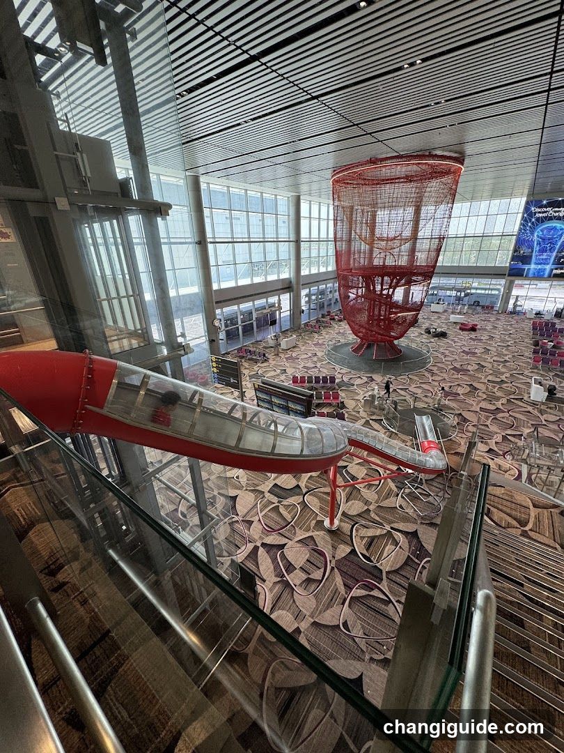 Airport Terminal Interior with Art Installations