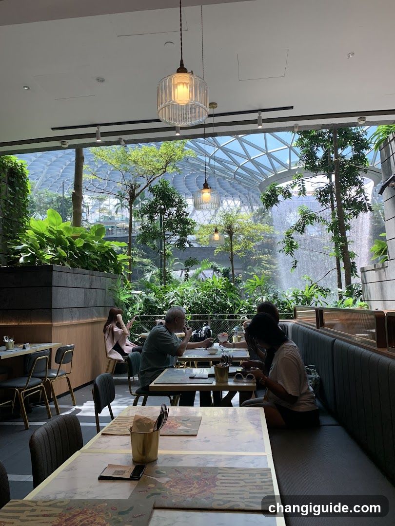 Indoor Dining Space with Greenery View