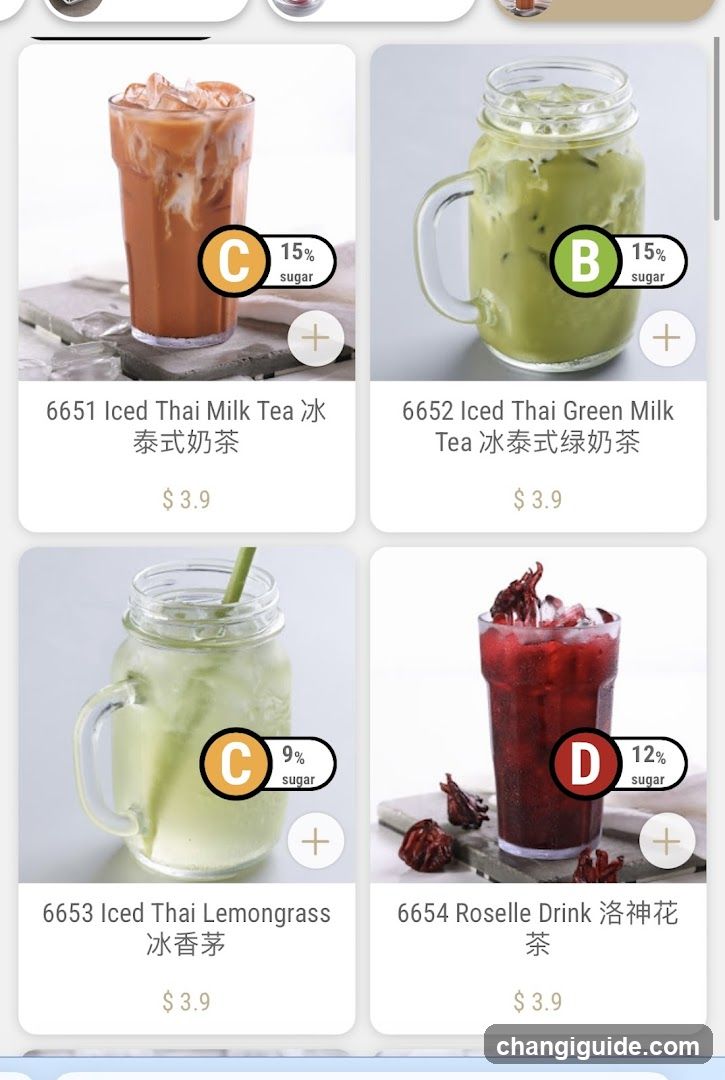 Iced Thai Drinks Menu